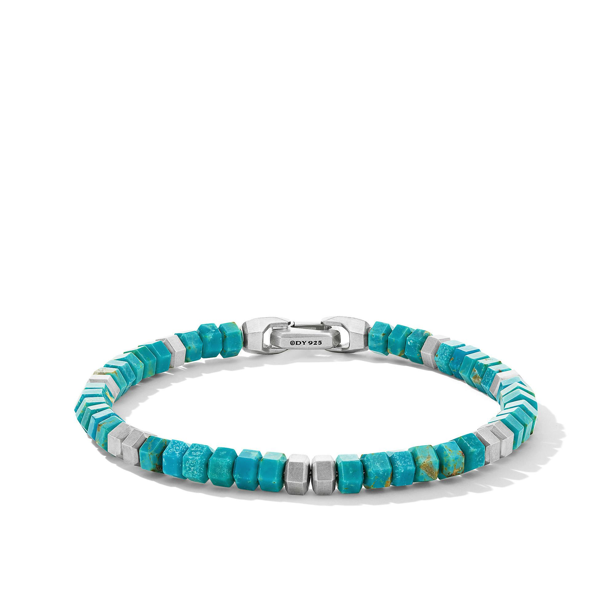 David Yurman Men's Spiritual Beads Hex Bracelet with Turquoise