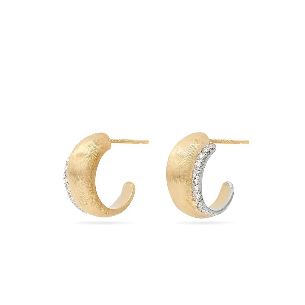 Marco Bicego Lucia Collection 18K Yellow Gold and Diamond Small Hoop Earrings 0