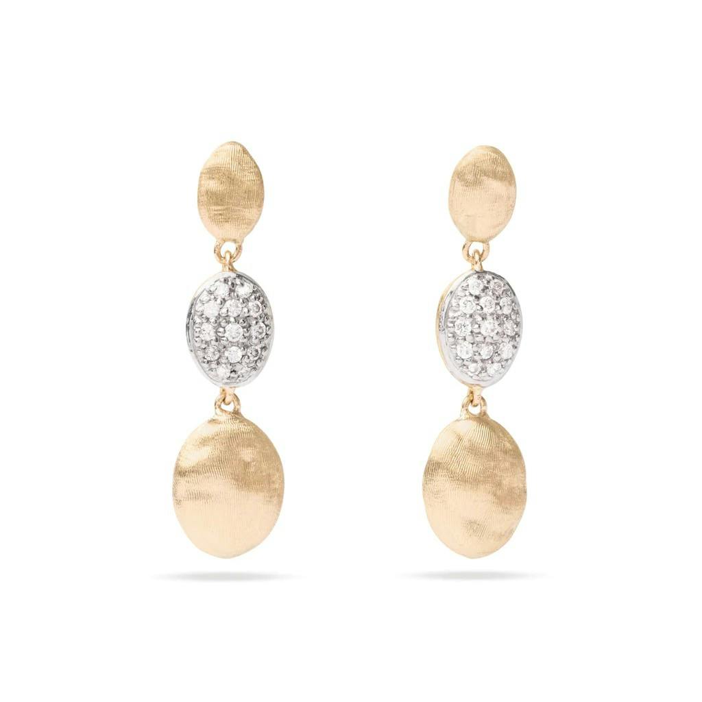 Marco Bicego Siviglia Collection 18K Yellow Gold and Diamond Triple Drop Earrings 0