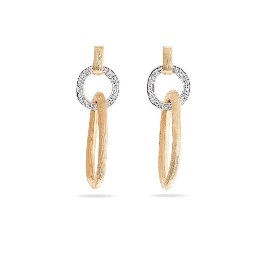 Marco Bicego Jaipur Link Collection 18K Yellow & White Gold Double Drop Earrings with Diamond Accent 0