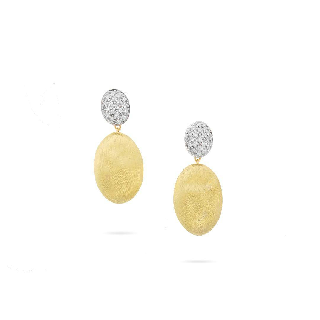 Marco Bicego Siviglia Diamond and Satin Oval Dangle Earrings
