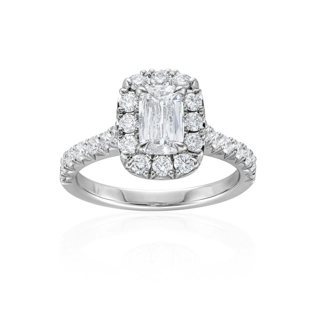 0.71 Carat Cushion Cut Diamond Engagement Ring