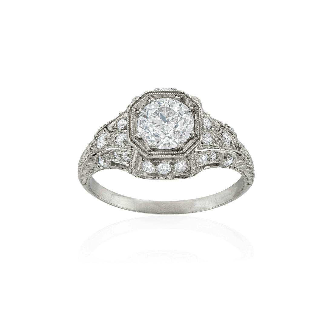 Estate Collection Platinum Diamond Engagement Ring 0