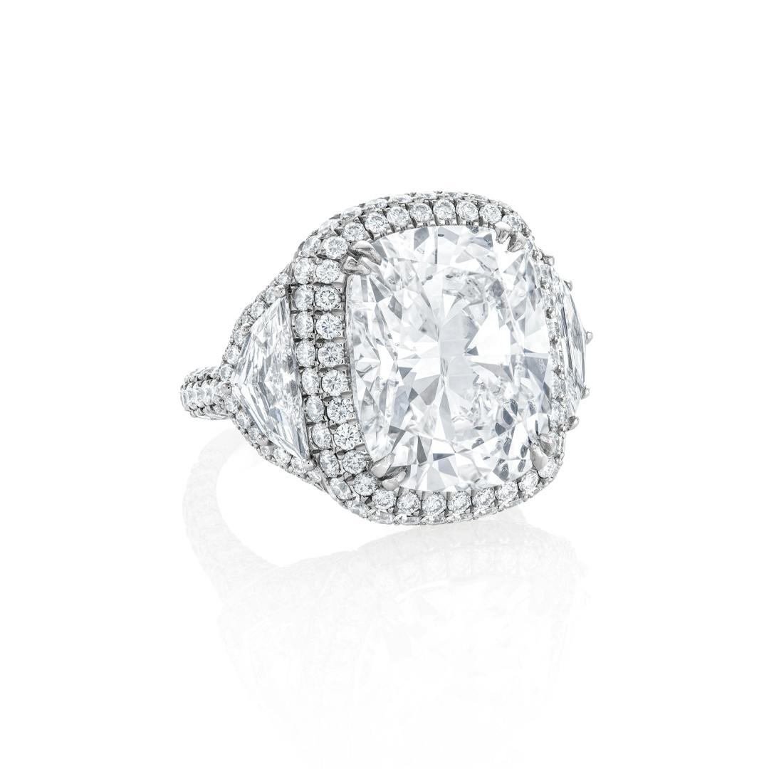 10.28CT Cushion Diamond Platinum Engagement Ring 0