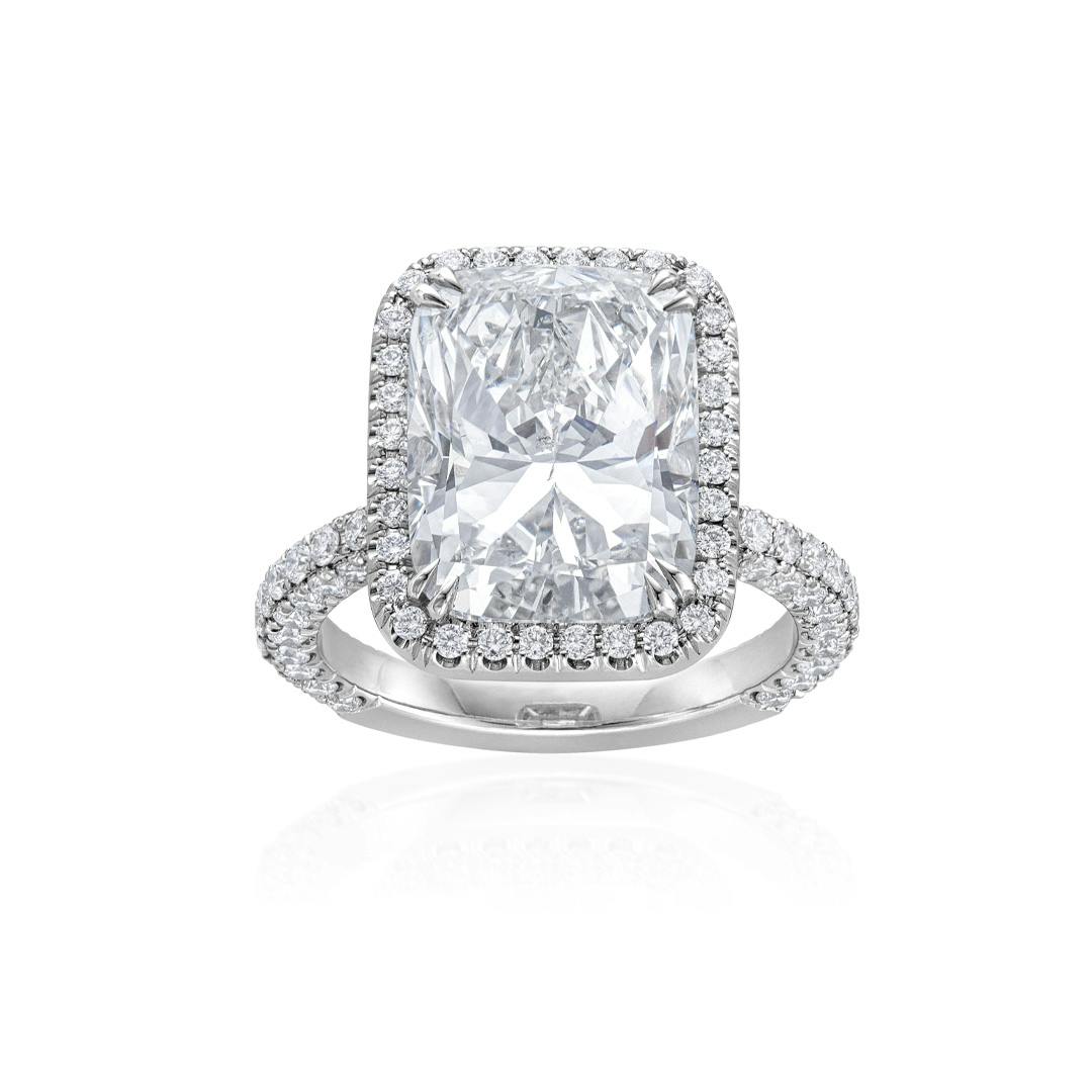 7.03 CT Cushion Diamond Halo Engagement Ring
