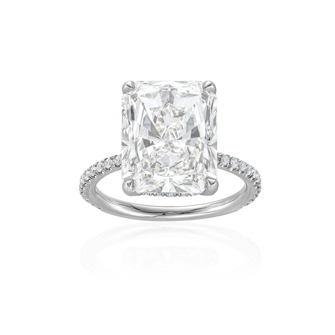 8.01 CT Radiant Cut Diamond Platinum Engagement Ring