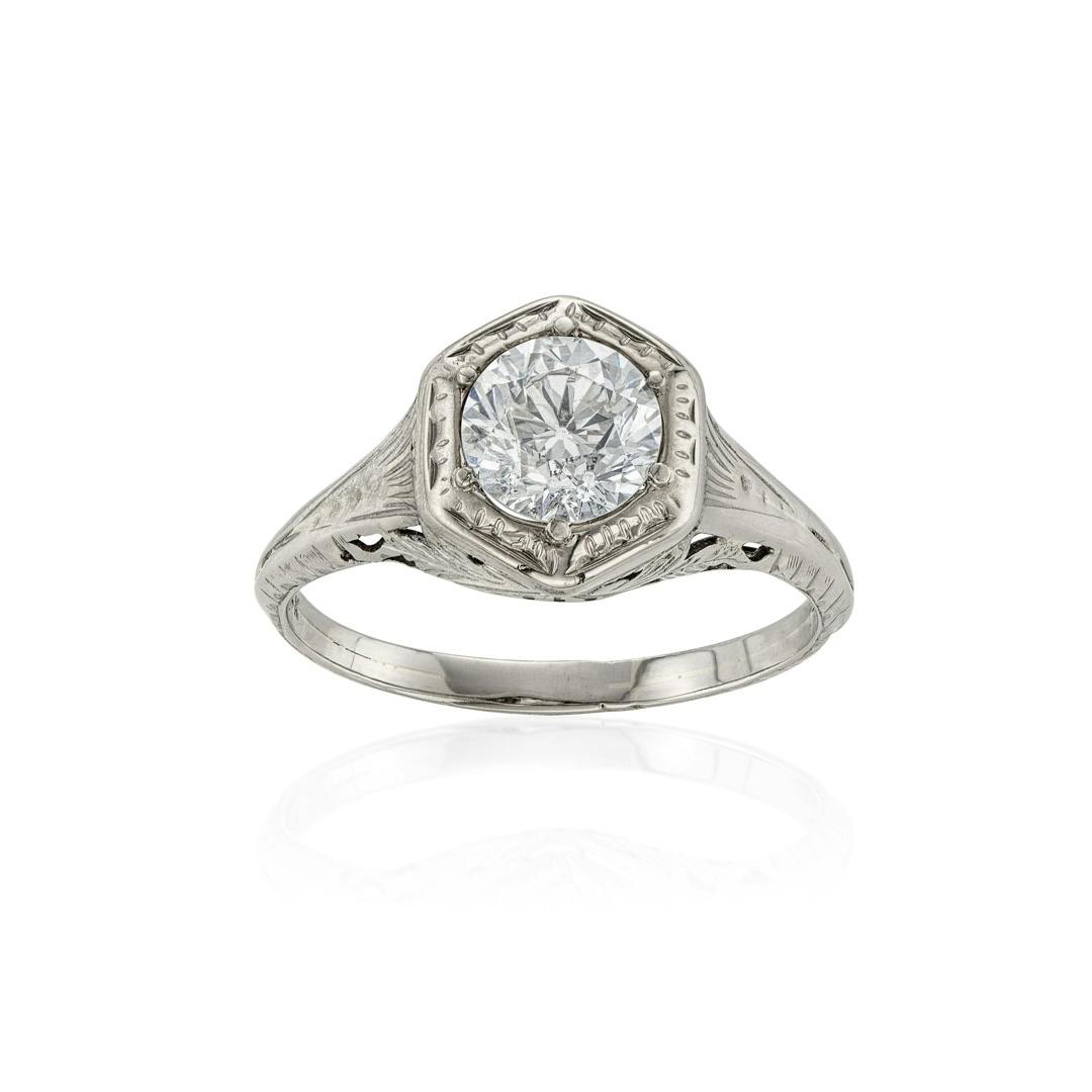 Estate Collection 1920s White Gold Engagement Ring