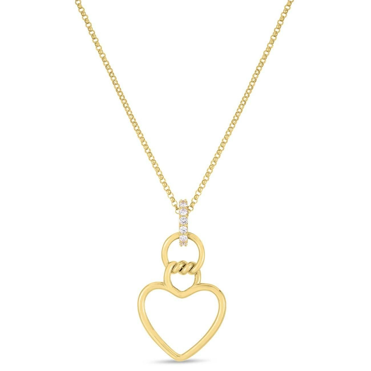 Roberto Coin Cialoma Heart Pendant Yellow Gold Necklace 0