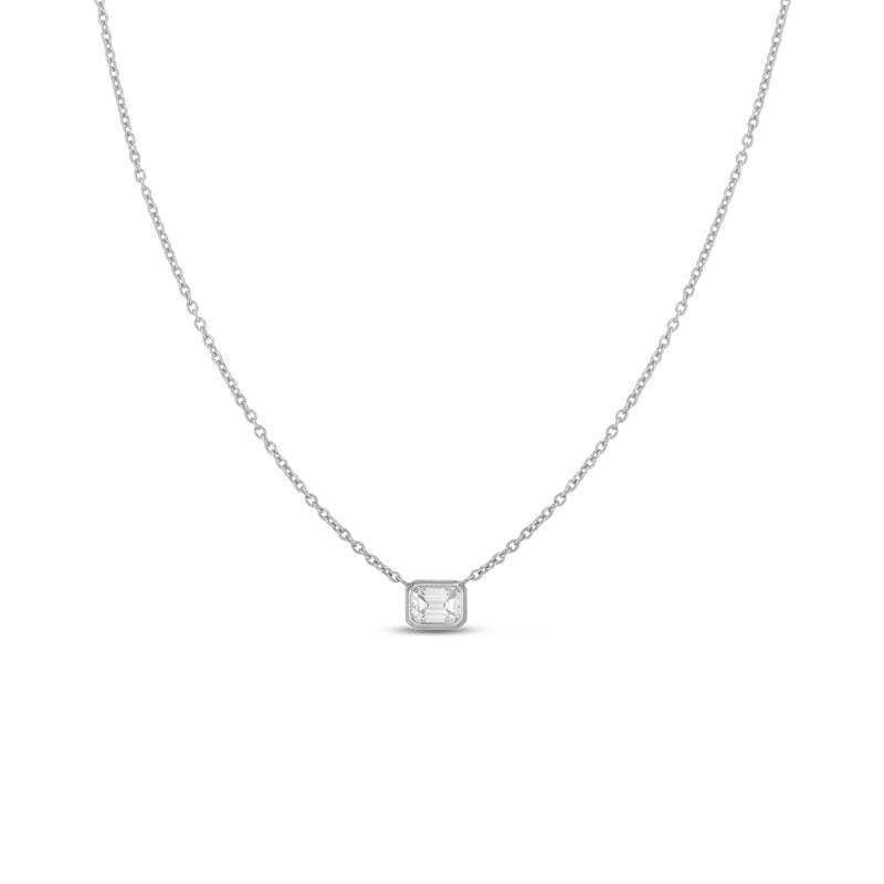 Roberto Coin Emerald-Cut Solitaire Diamond Necklace