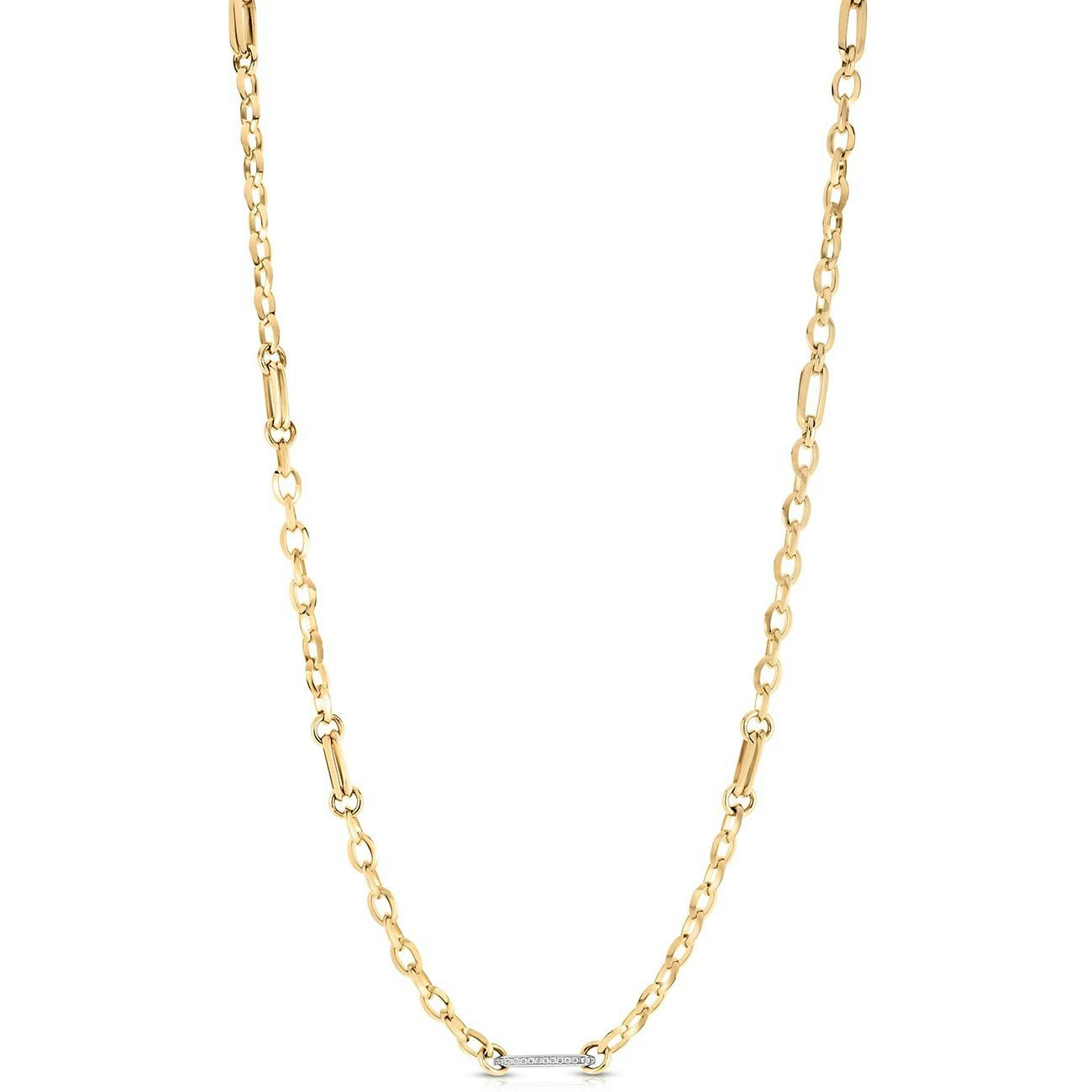 Roberto Coin Two Tone Diamond Link Chain Necklace 0