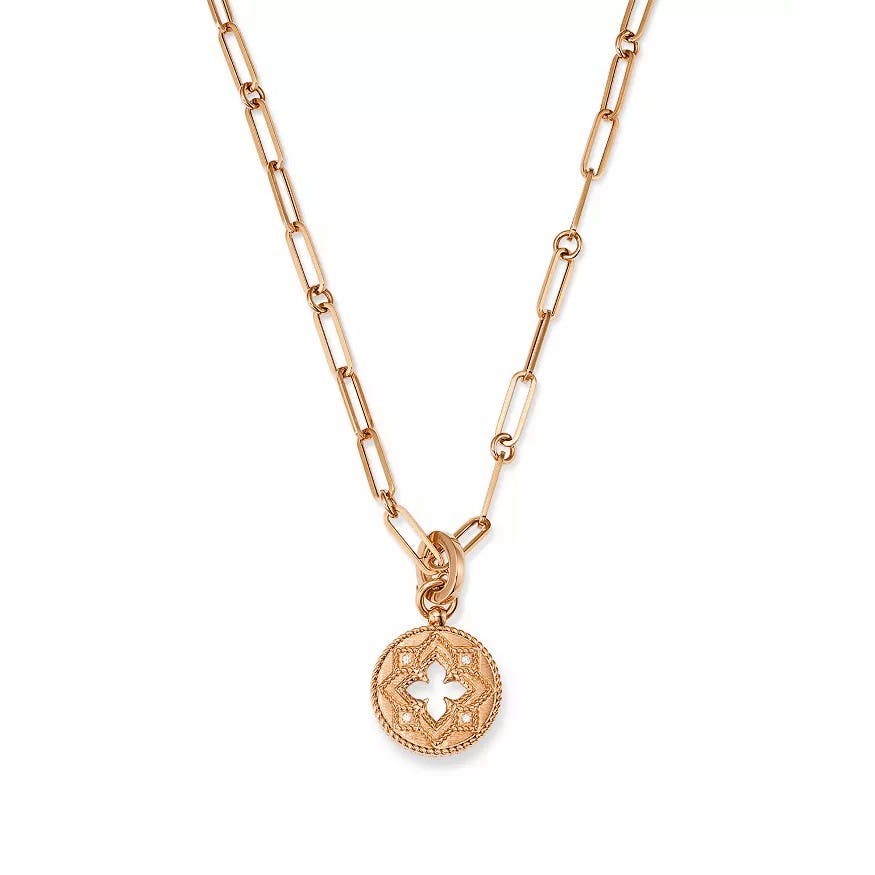 Roberto Coin Venetian Princess Rose Gold Small Medallion Necklace 0