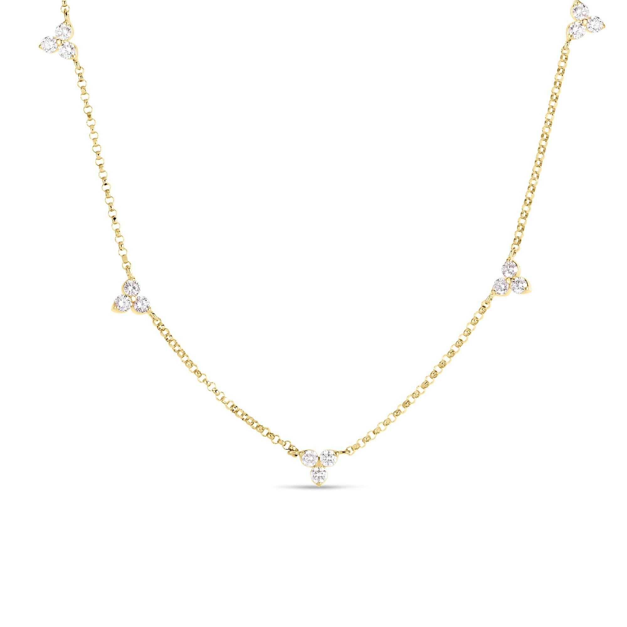 Roberto Coin Triangle Station Yellow Gold Necklace