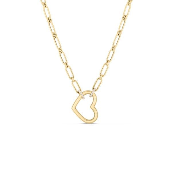 Roberto Coin Cialoma Yellow Gold Paperclip Heart Necklace