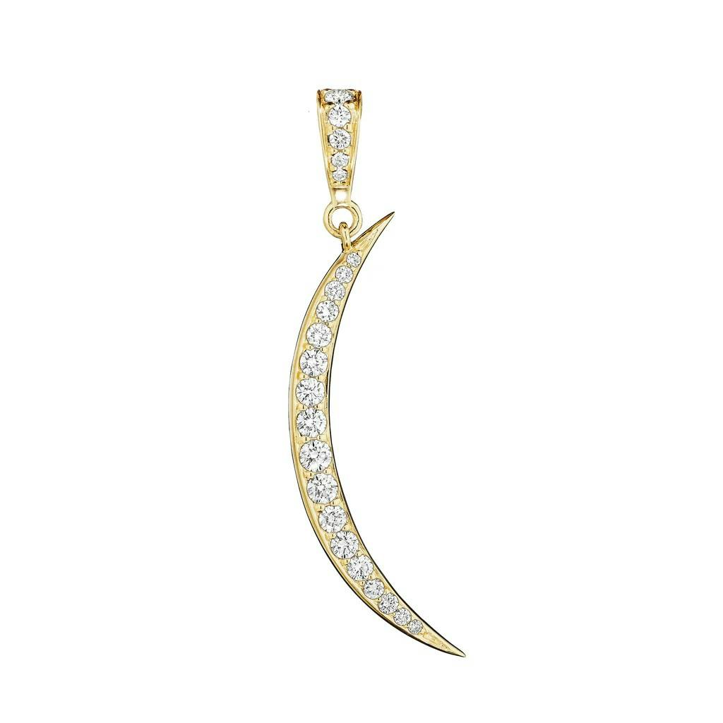 Penny Preville Yellow Gold and Diamond Crescent Moon Enhancer