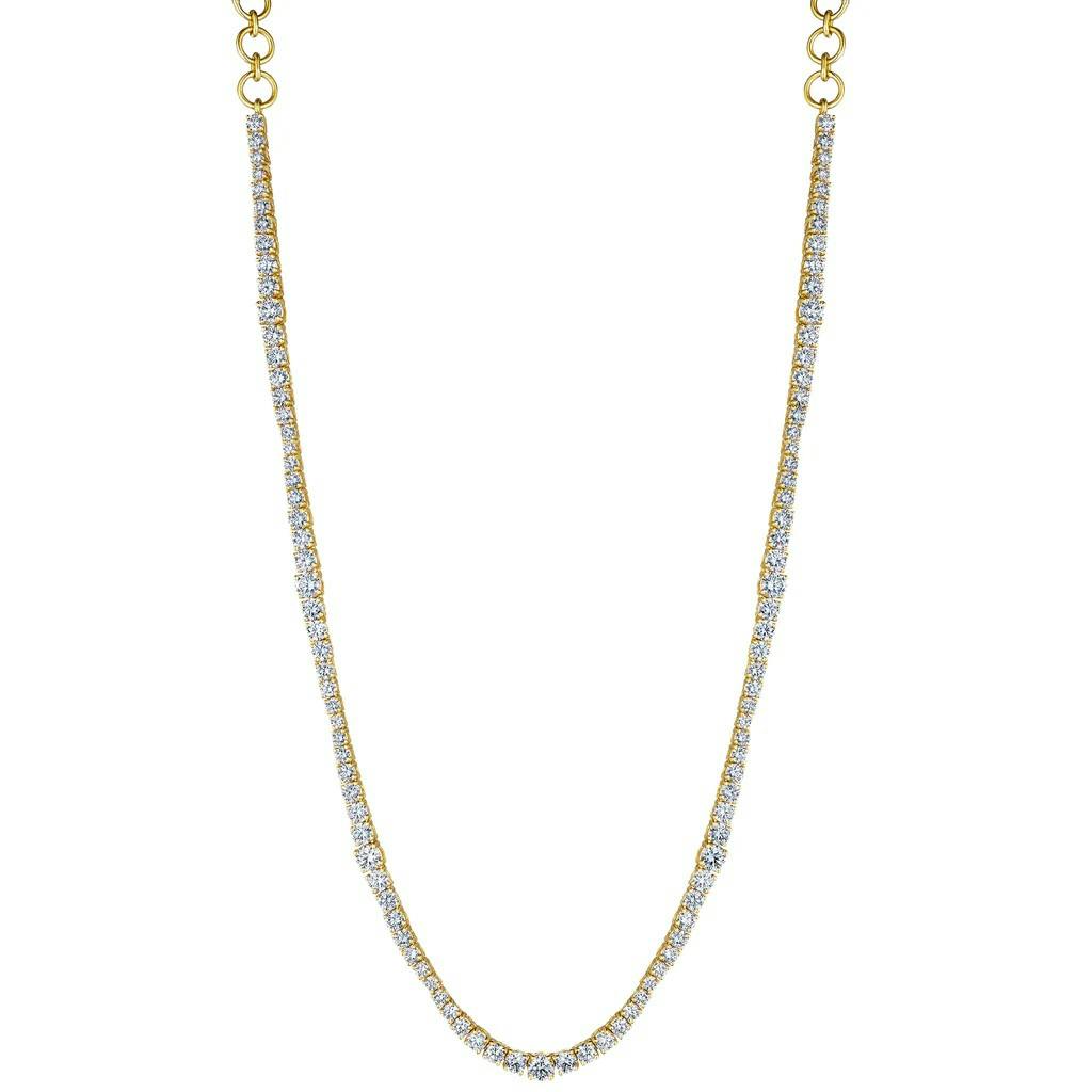 Penny Preville Yellow Gold 4.31CTW Diamond Wave Tennis Necklace