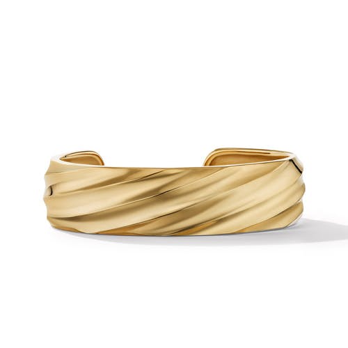 David Yurman Cable Edge 17mm Cuff Bracelet in Recycled 18k Yellow Gold, size large