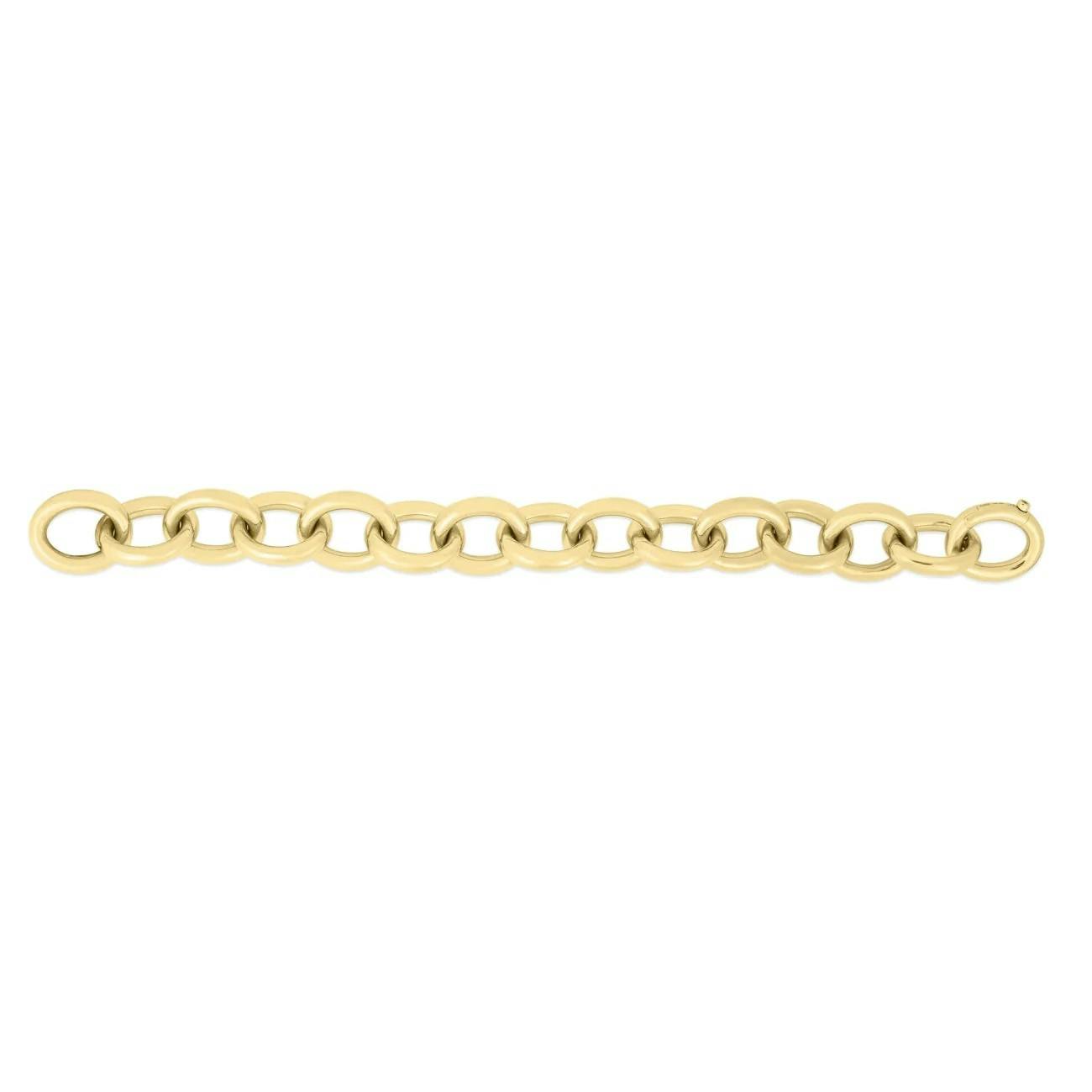 Roberto Coin Yellow Gold 7" Rolo Link Bracelet