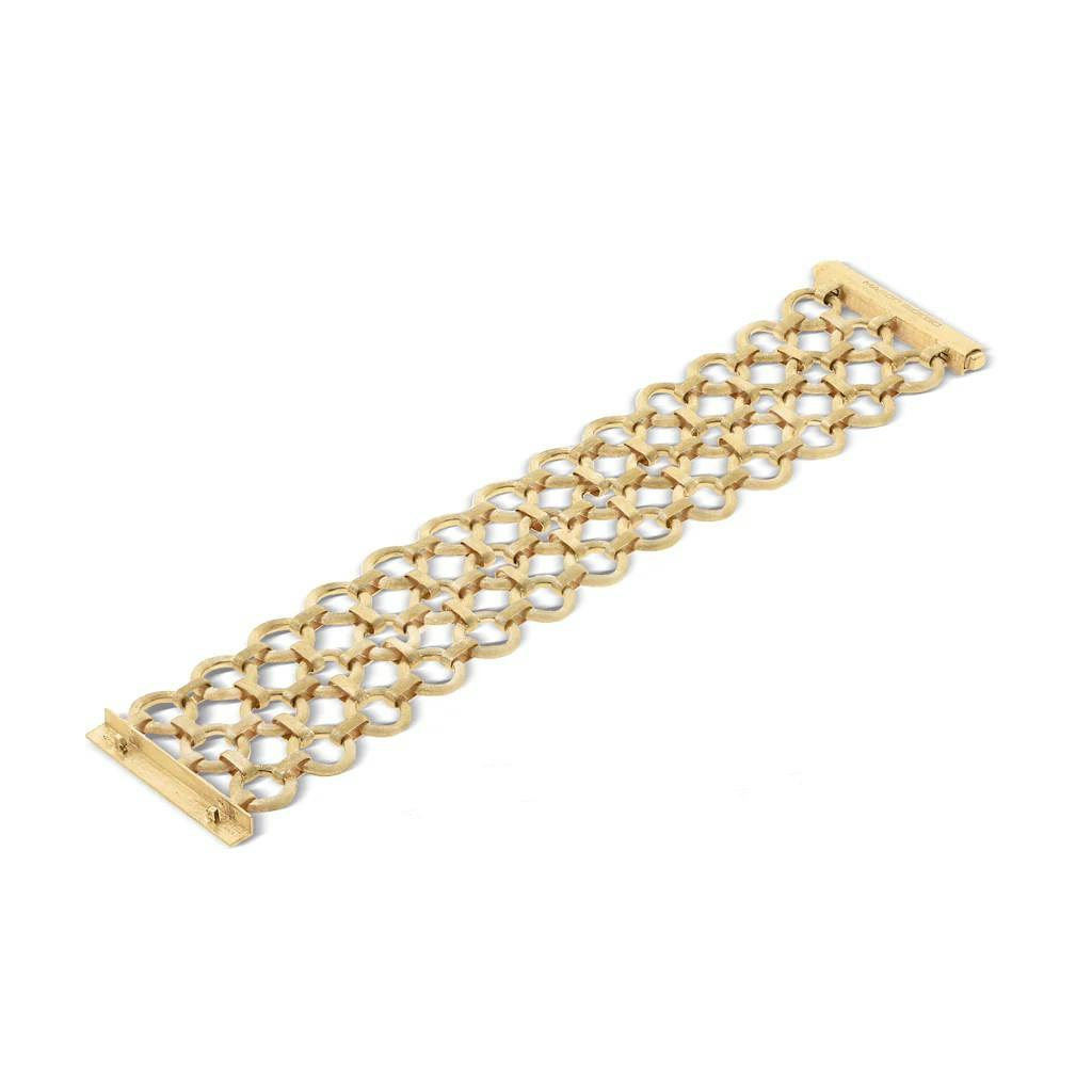 Marco Bicego Jaipur Collection 18K Yellow Gold Flat Link Three Row Bracelet 0