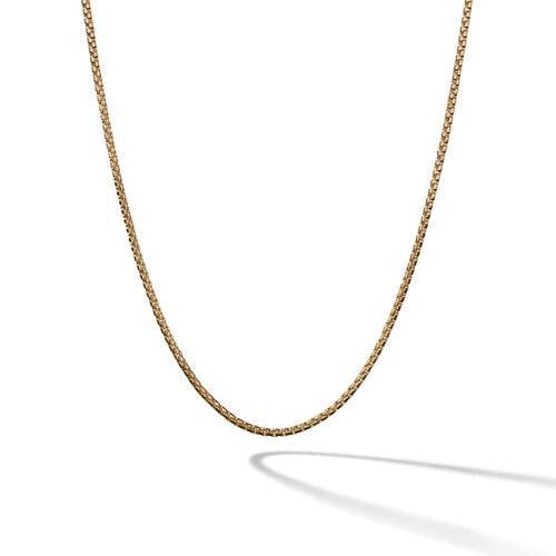 David Yurman Men's Hallow Box Chain Necklace in 18k Yellow Gold, 24"