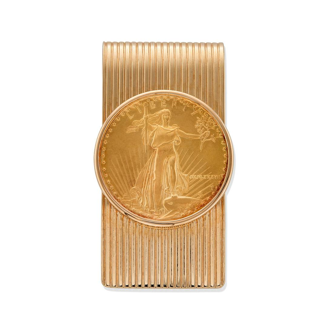 Yellow Gold 1987 Fifty-Dollar Coin Money Clip