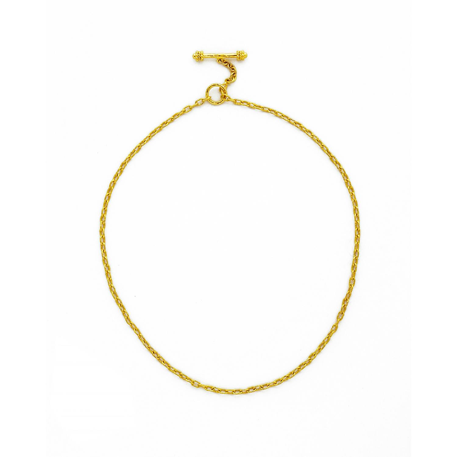 Elizabeth Locke Very Fine Gold Chain Necklace - 17" 
