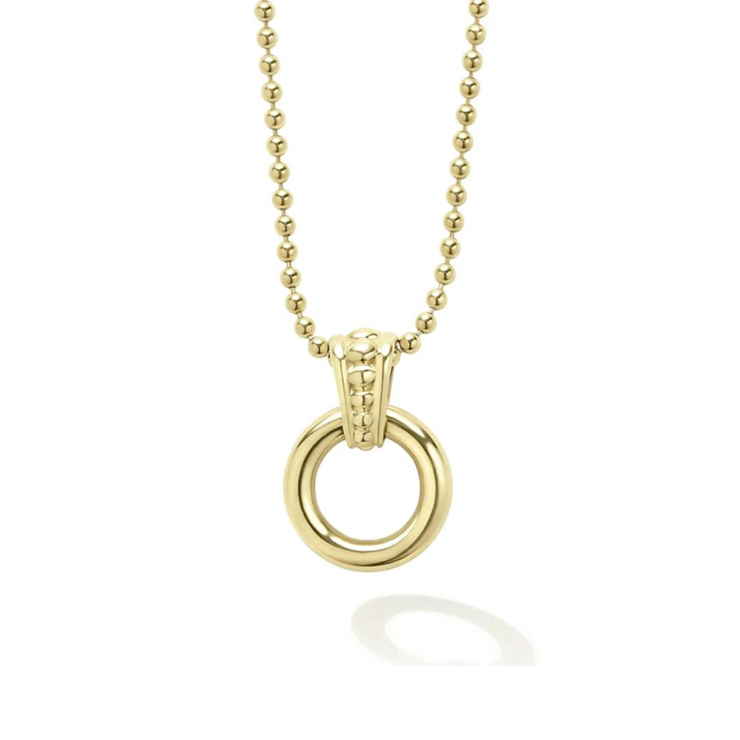 Lagos Meridian 18k Gold Circle Pendant Necklace