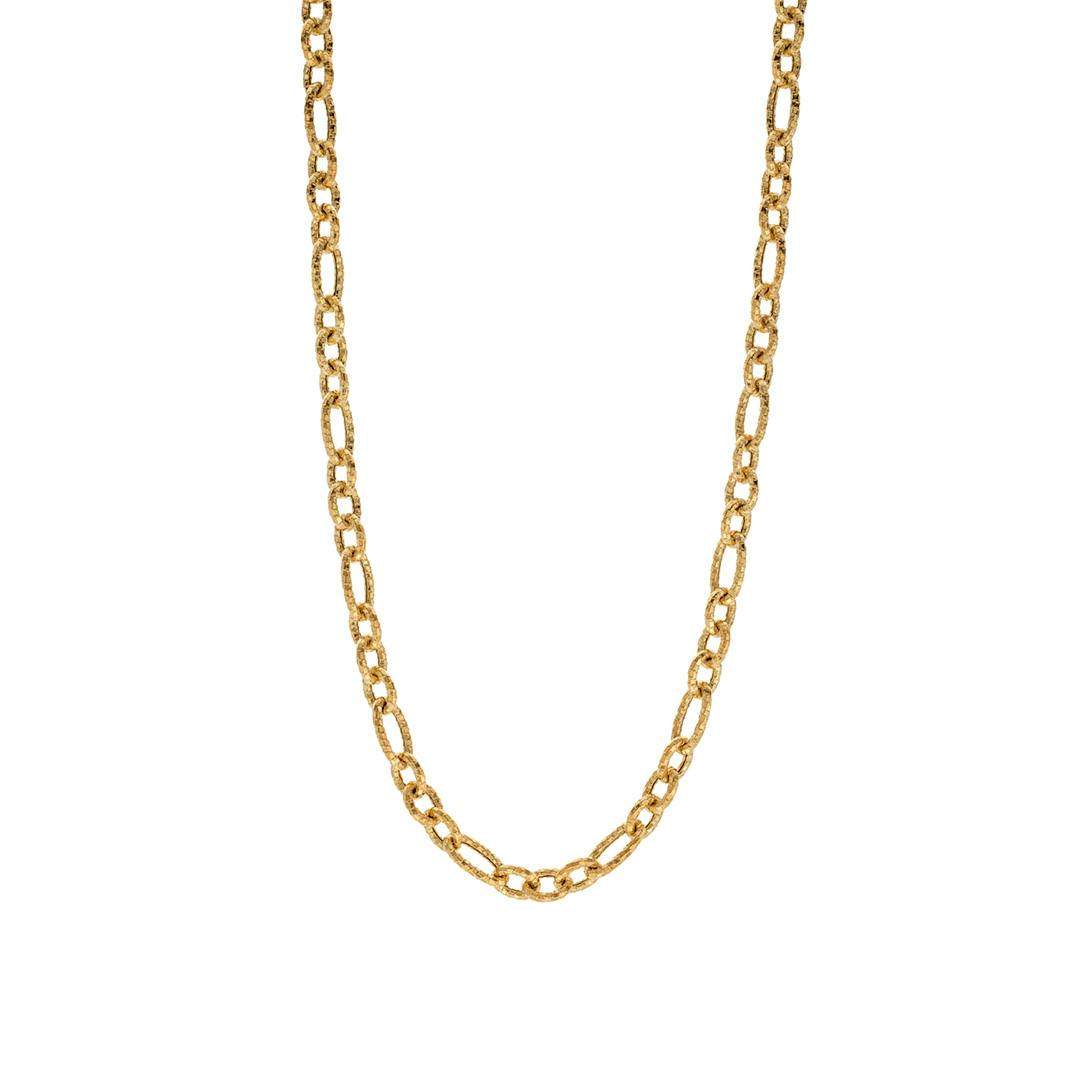 Diamond-Cut Oval Link Yellow Gold Chain Necklace