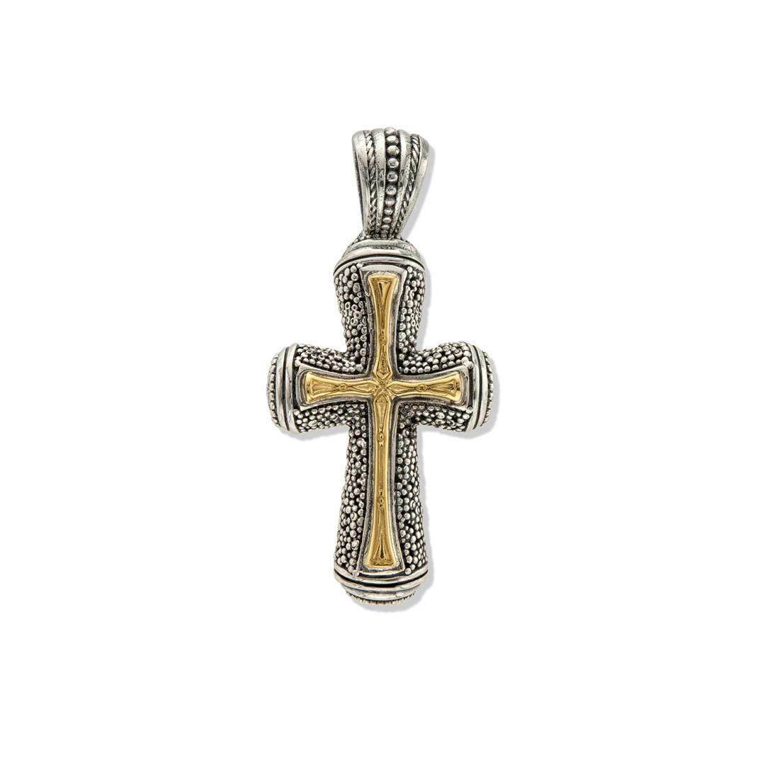 Konstantino Stavros Silver and Gold Cross Pendant