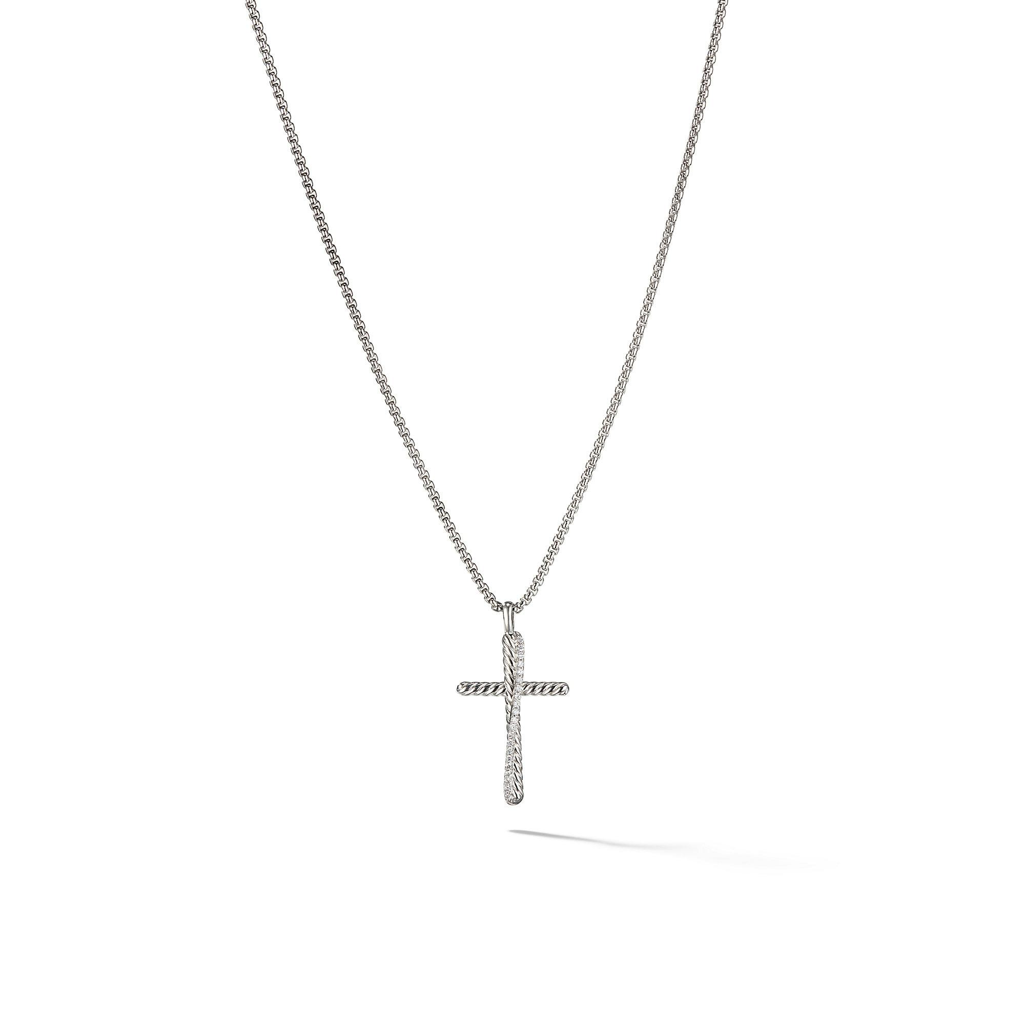 David Yurman Crossover Cross Necklace with Diamonds