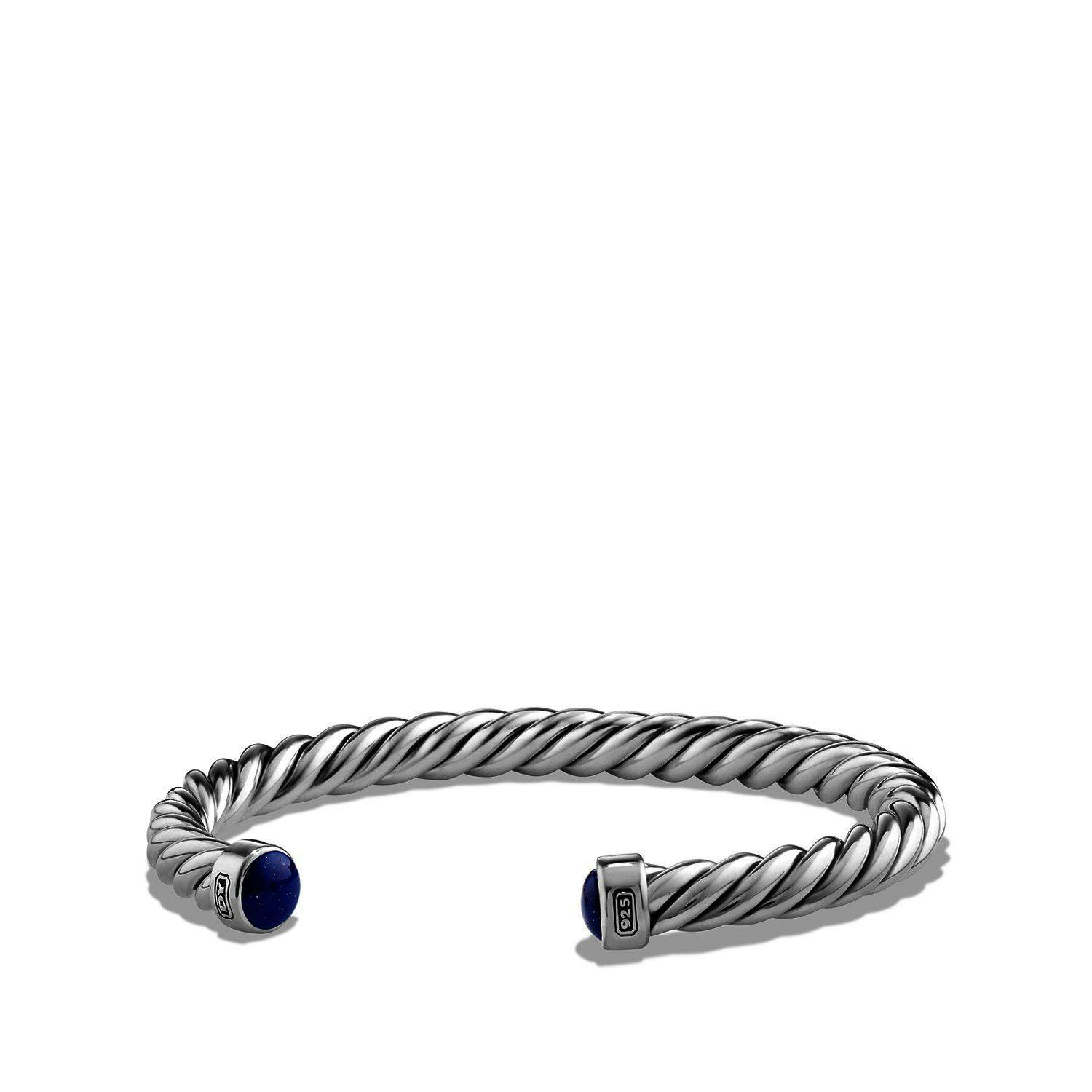 David Yurman Men's Cable Cuff Bracelet with Lapis