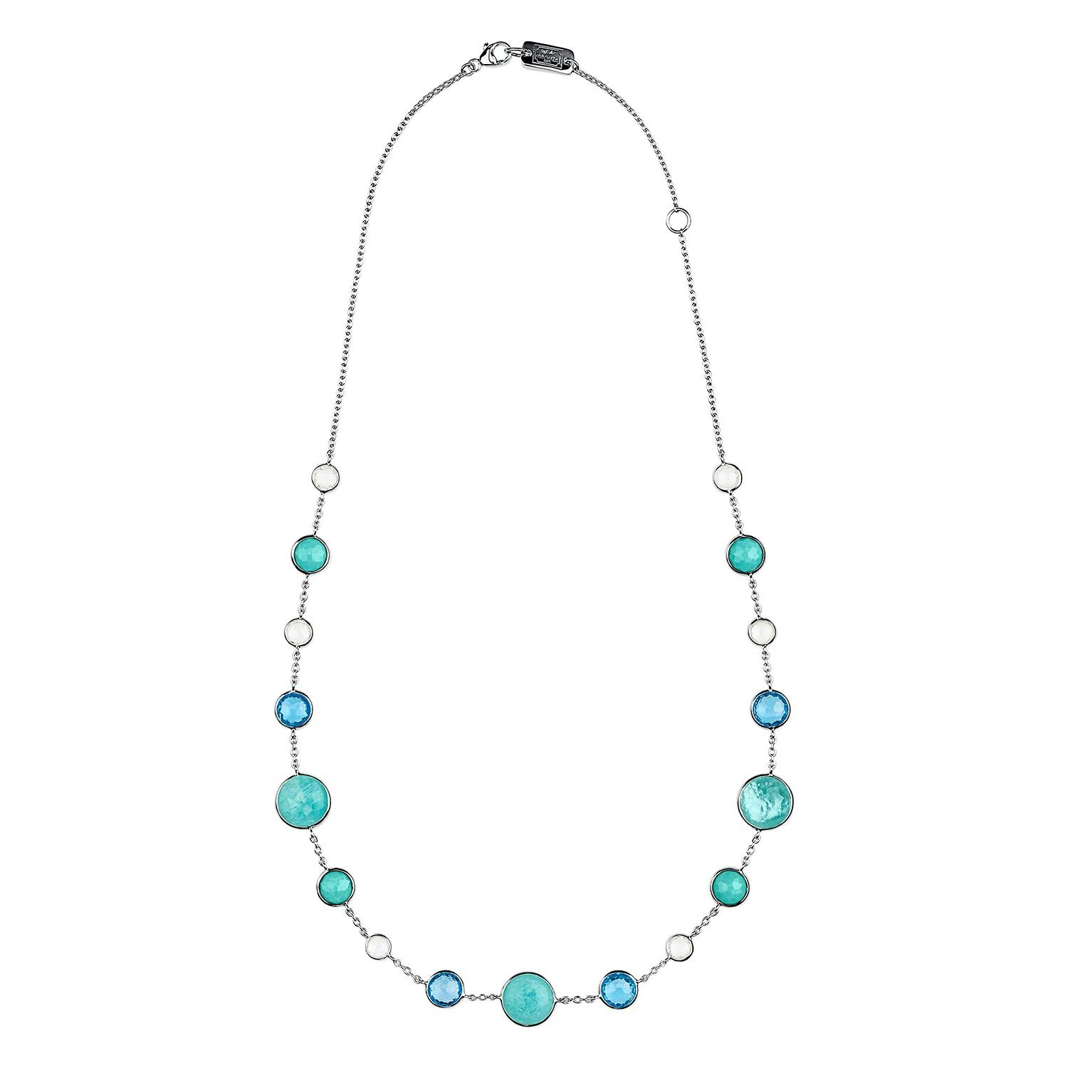 Ippolita Sterling Silver Lollipop Lollitini Waterfall Color Gemstone Station Necklace 0