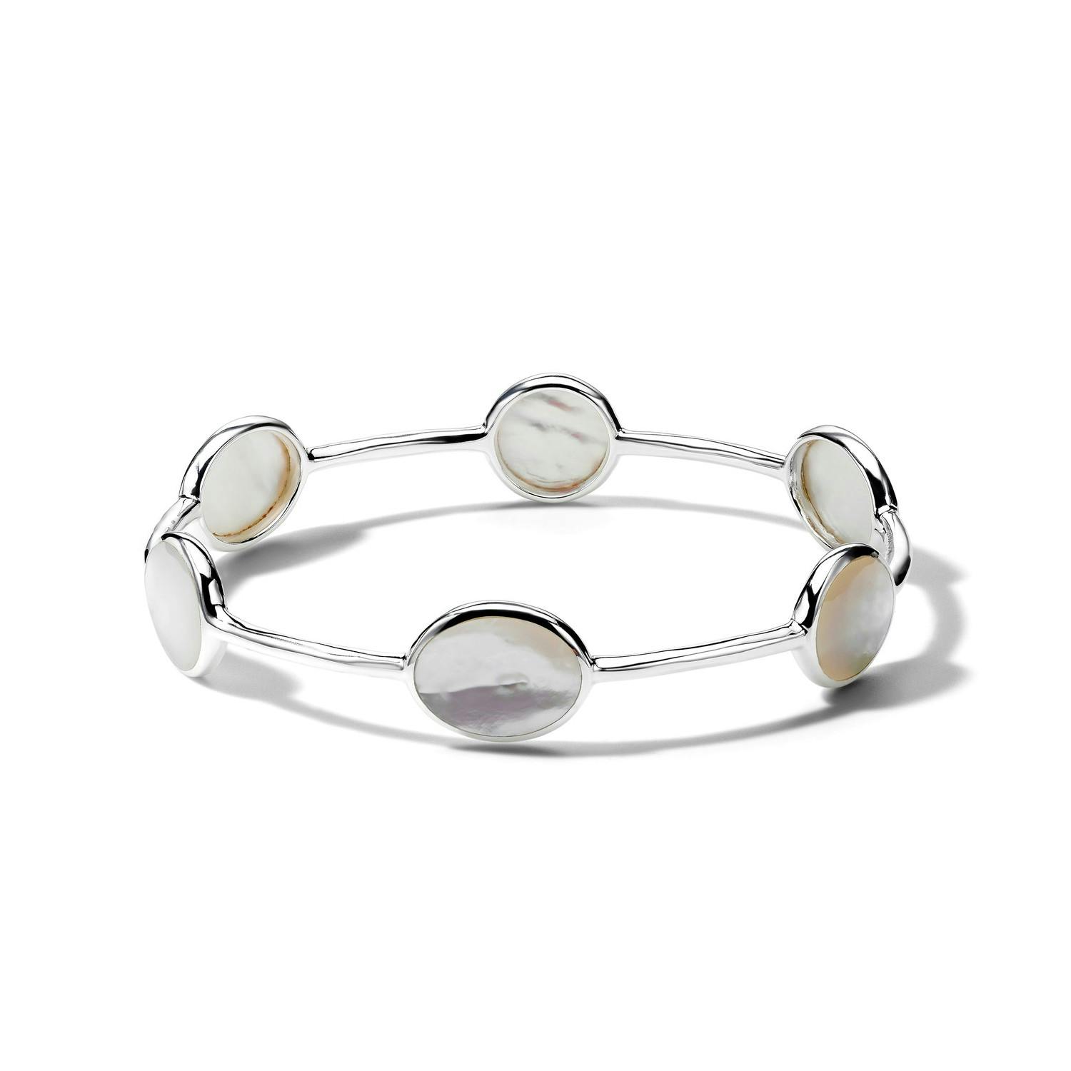 Ippolita Polished Rock Candy 6 Stone Mother of Pearl Sterling Silver Bangle 0