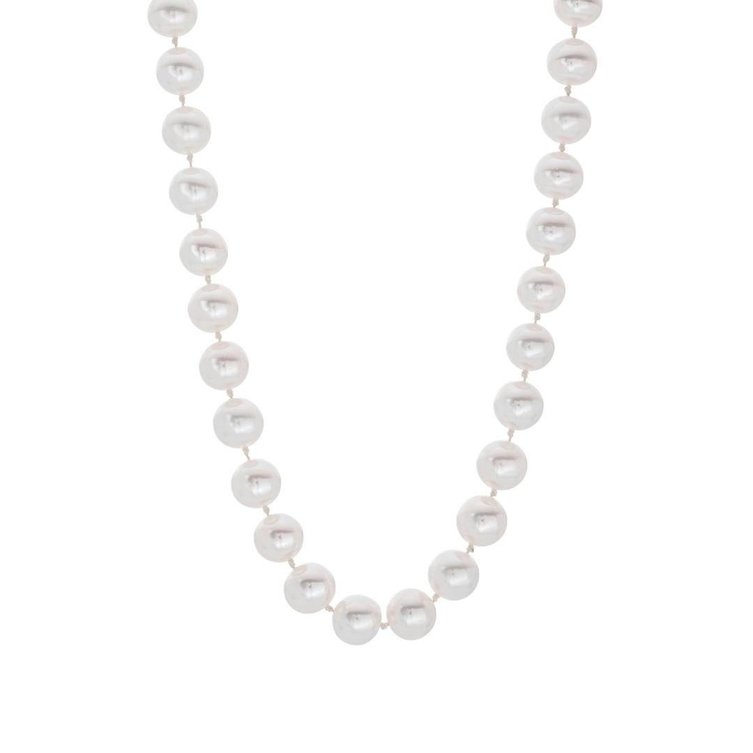 10.5-9.5mm Freshwater Pearl 18" Strand Necklace with Yellow Gold Clasp