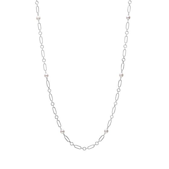 Mikimoto M Code Akoya Cultured Pearl 24 Inch Necklace in 18K White Gold 0