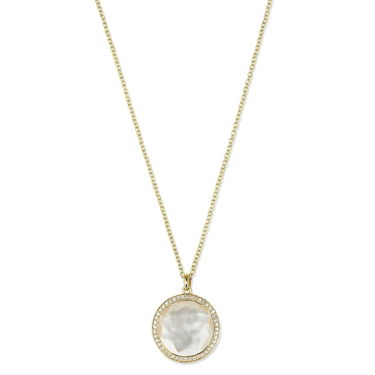 Ippolita Lollipop Medium Mother of Pearl Doublet Pendant Necklace with Diamonds 0