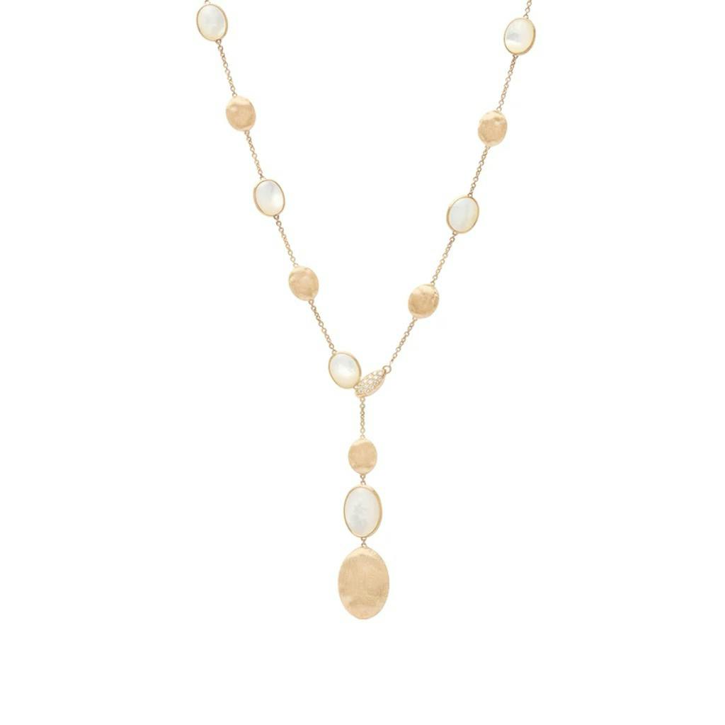 Marco Bicego Siviglia Collection 18K Yellow Gold and Mother of Pearl Lariat Necklace with Adjustable Diamond Clasp 0