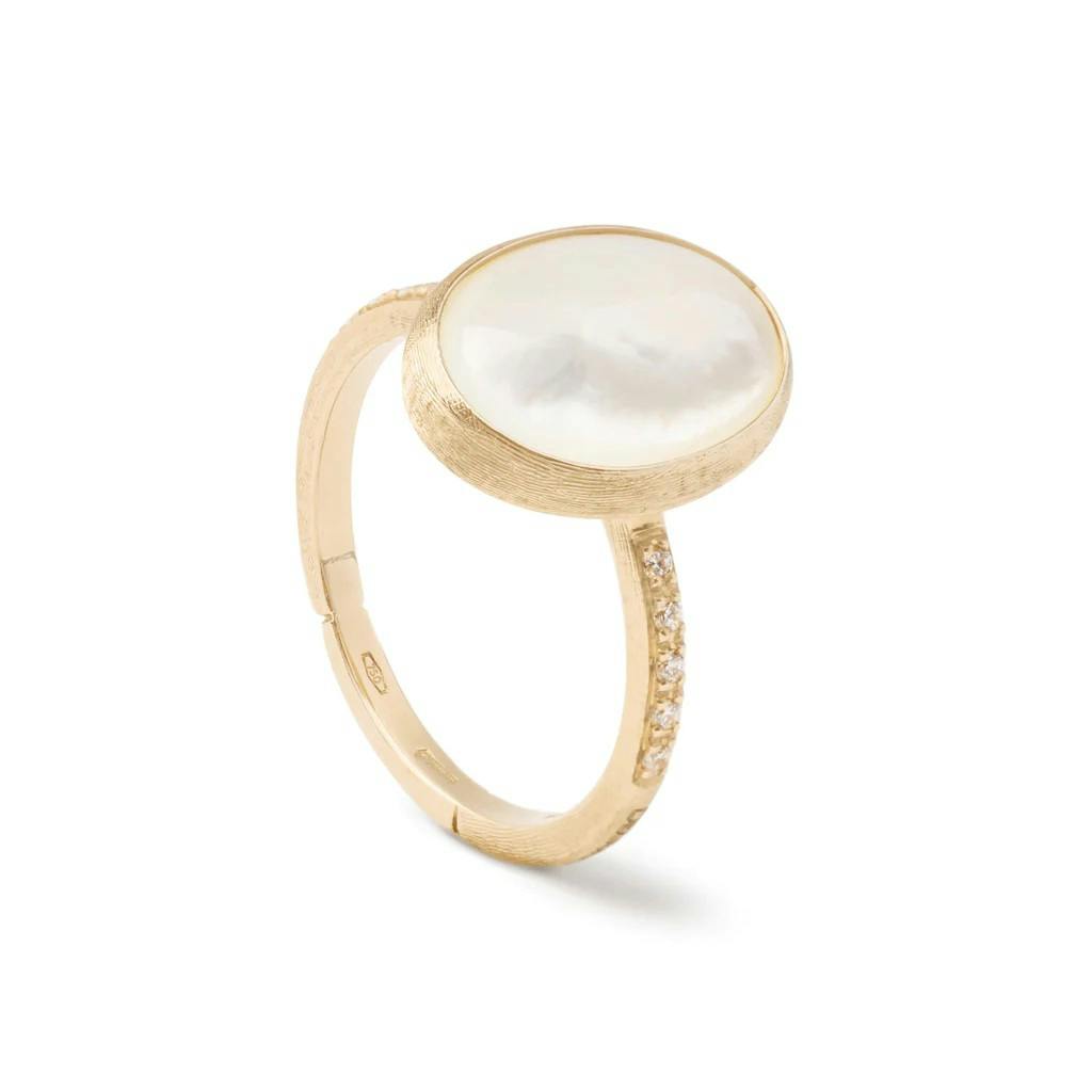 Marco Bicego Siviglia Collection 18K Yellow Gold Mother of Pearl Ring with Diamond Accent 0