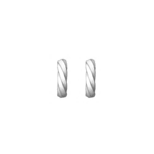 David Yurman Cable Edge Huggie Hoop Earrings in Recycled Sterling Silver
