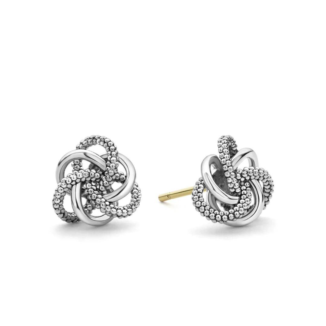 Lagos Love Knot Small Silver Love Knot Stud Earrings