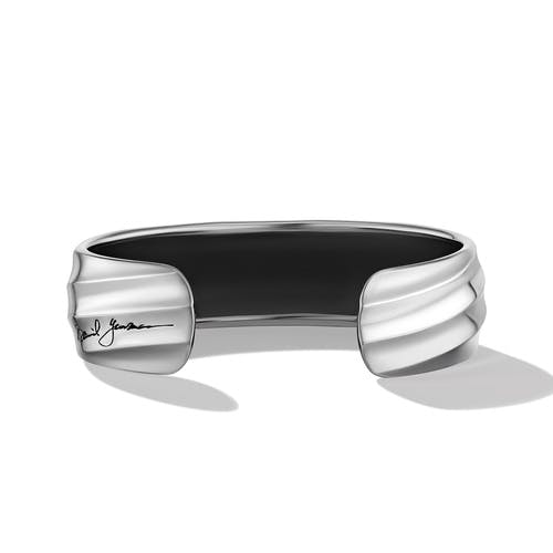 David Yurman Cable Edge 17mm Cuff Bracelet in Recycled Sterling Silver, size medium