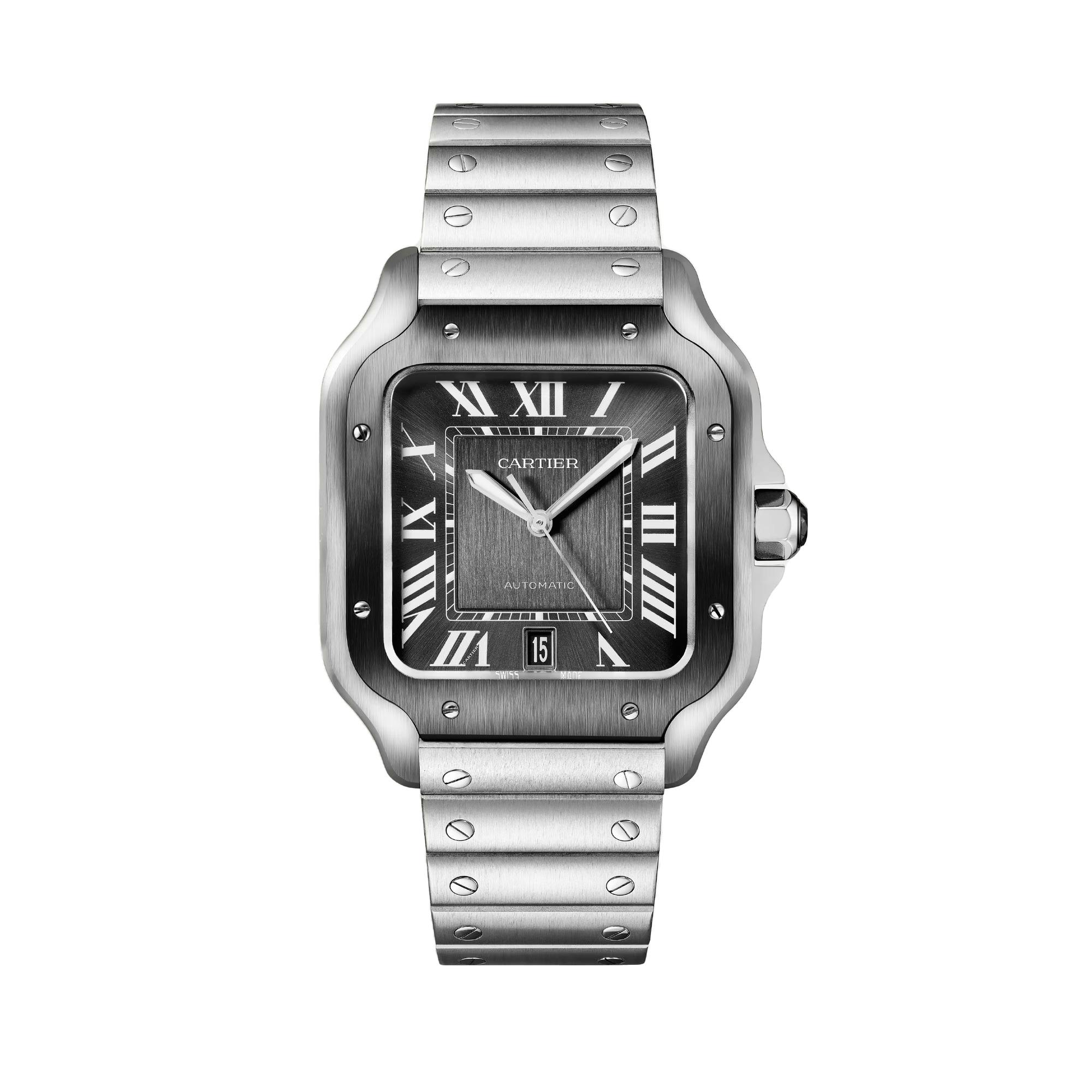 Santos de Cartier Watch with Gray Dial, large model
