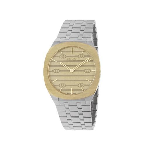 Gucci 25H SS and YG plated watch, 38MM
