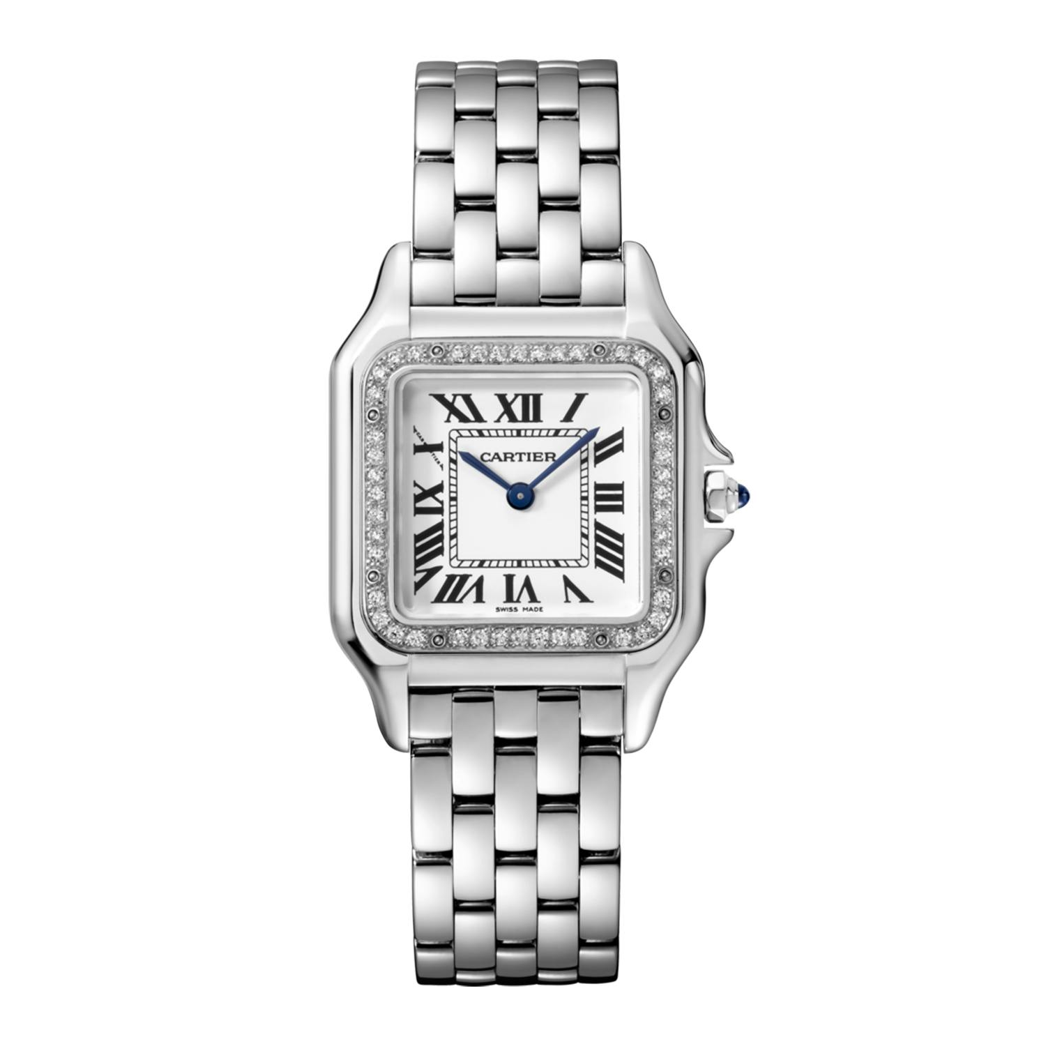 Panthere De Cartier Watch with Diamond Case, medium model