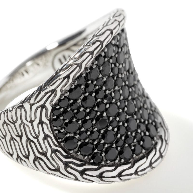 John Hardy Classic Chain Saddle Ring with Black Sapphires 2