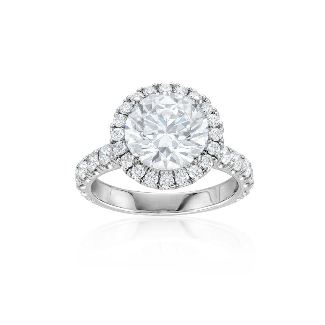 Michael M Semi-Mount Diamond Halo Engagement Ring with Diamonds
