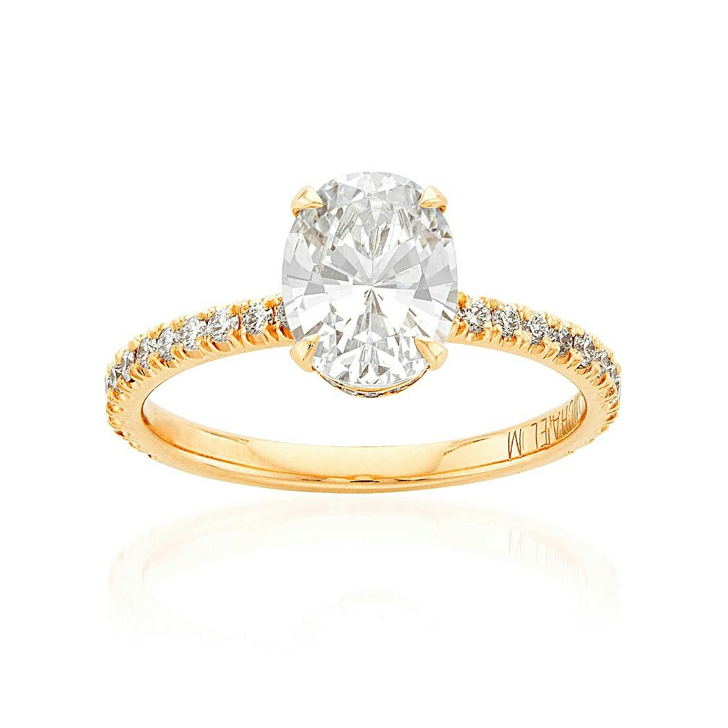 Rose Gold & Oval Diamond Engagement Ring Setting