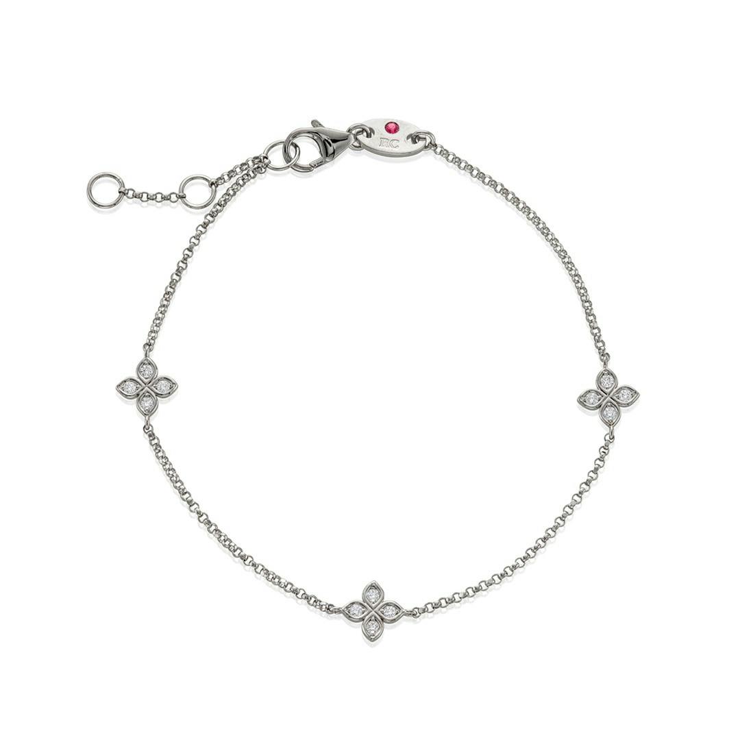 Roberto Coin Love by the Inch White Gold Diamond Station Bracelet