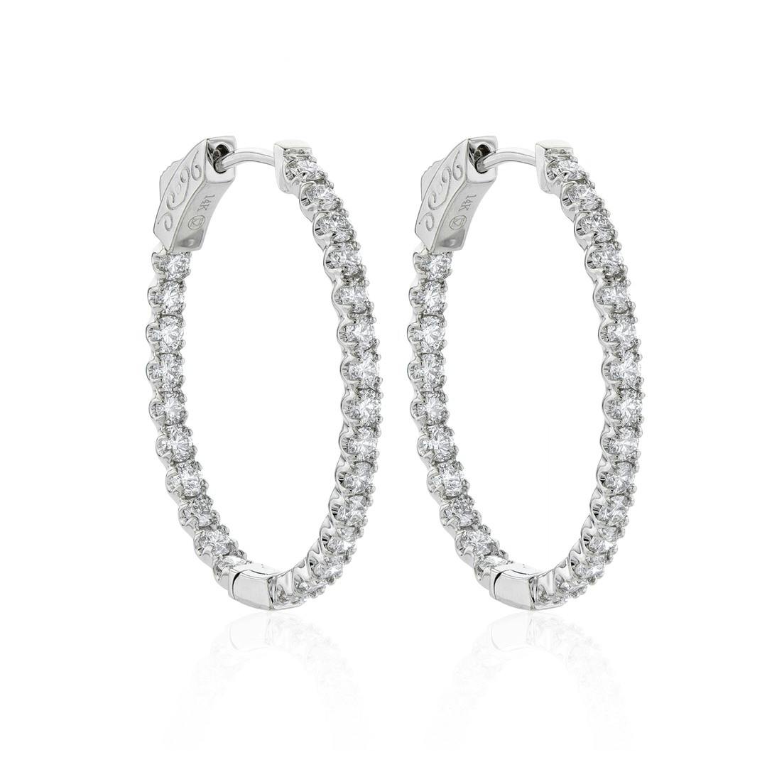Diamond Oval in & Out Hoop Earrings Collection