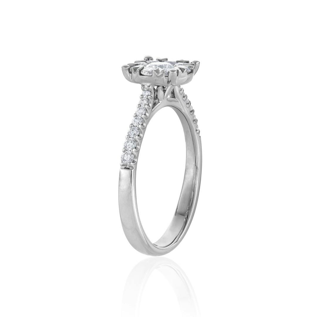 Round Cluster White Gold and Diamond Engagement Ring 1