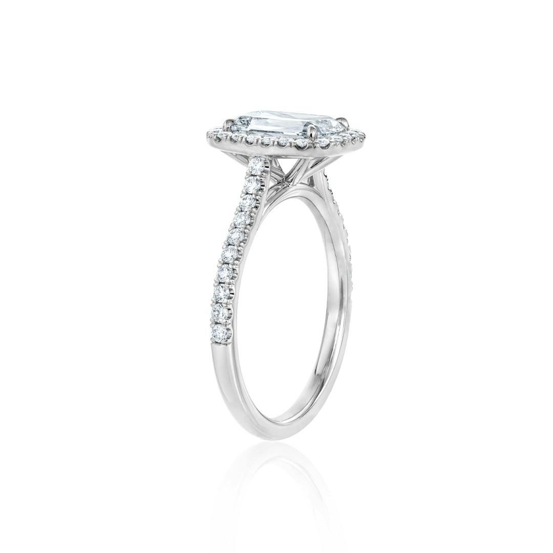1.23 CT Cushion Shaped Diamond Engagement Ring with Halo 1